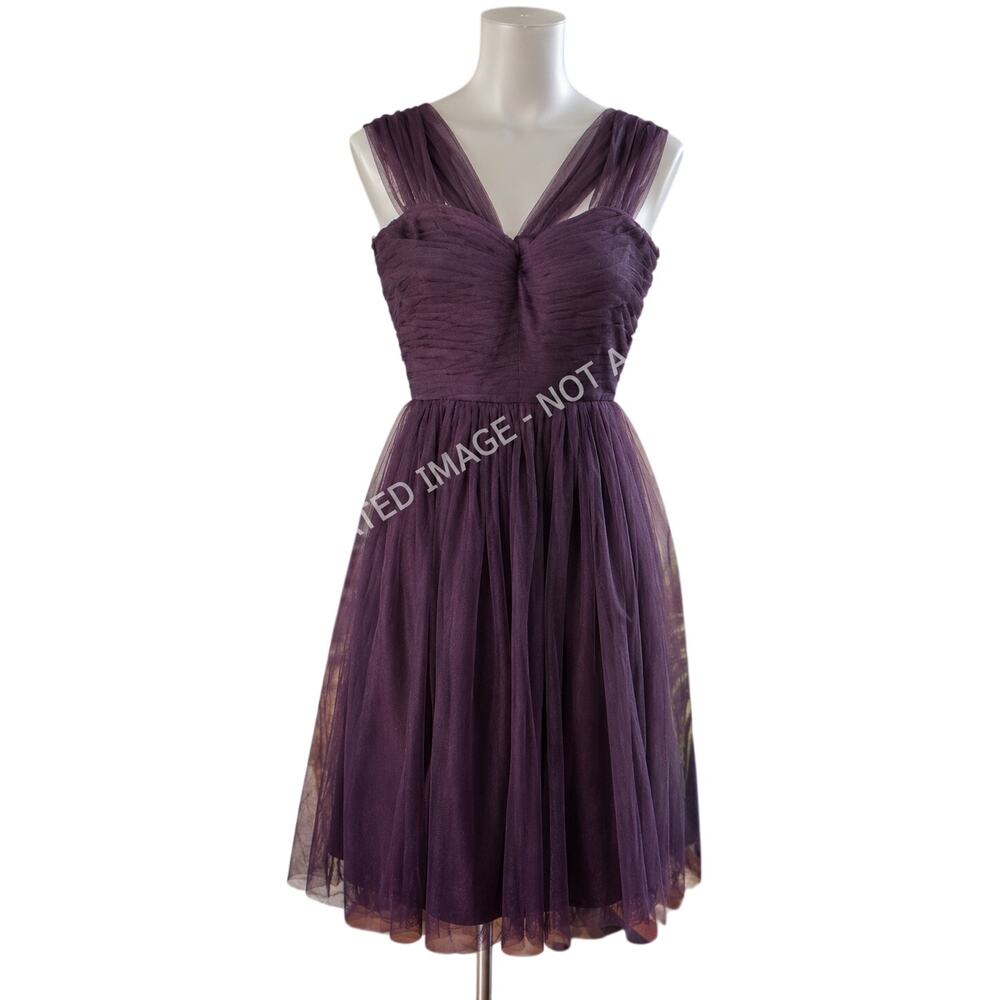 Fairycore Plum‎ Tulle Dress Ruched Bodice Homecoming Prom S Whimsygoth Y2K